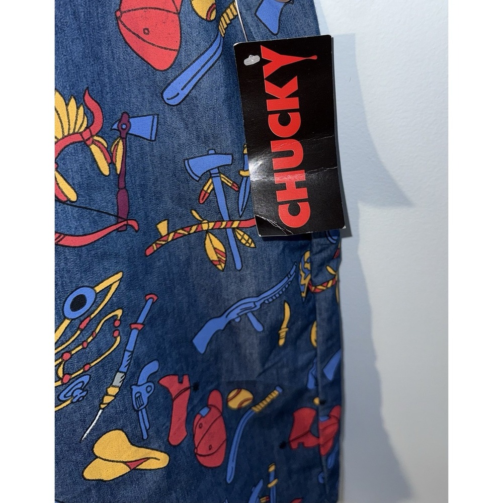CHUCKY Men's Good Guys Child's Play Button Shirt Halloween NEW NWT Size L - Picture 5 of 6